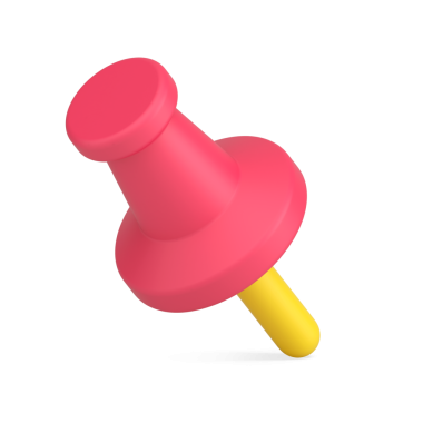 Dekoratif tasarım kırtasiyesi kırmızı iğne ile sarı iğne ile kağıt dokümanları 3d simge illüstrasyonu. Notları boş tutmak için raptiye, hatırlatma notları izole 