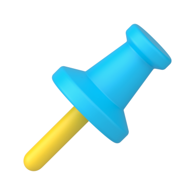 Dekoratif tasarım kırtasiyesi mavi iğne ile sarı iğne ile kağıt dokümanları 3d simge illüstrasyonunu eklemek için. Notları boş tutmak için raptiye, hatırlatma notları izole 