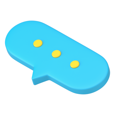 Mavi online konuşma kabarcığı 3D simgesi. Metin mesajlı ses düzeyi sohbeti. Küresel iletişim ve sohbet için internet mobil uygulamaları. Genel takım ile iş görüşmesi. 