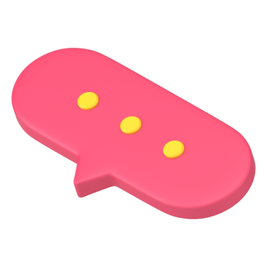 Oval konuşma kabarcığı 3D simgesi. Noktalı yorumlarla çevrimiçi kırmızı sohbet. Küresel sohbet için sosyal mobil uygulamalar. Genel takım görüşmeleriyle iş brifingleri. 