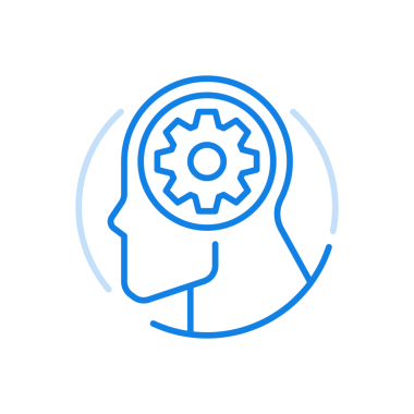 İş düşünme süreci simgesi. Yapıcı zeka beyin ekipmanlarının geliştirilmesi için yaratıcı bir yürüyüş. Yenilikçi beyin fırtınası pazarlama ilhamı ve liderlik bilgisi sunumu.