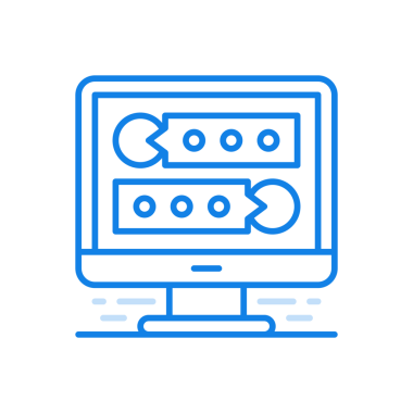 Çevrimiçi sohbet hattı simgesi. Sosyal ağlarda iletişim forumları. Ekranda karakter çizgileri ve diyalogları olan bir monitör. Tartışma haber servisi ve bilgilendirme destek kullanıcıları.