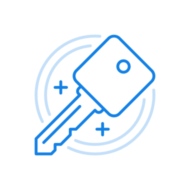 Anahtar satır simgesi. Özel daireye ve ofise erişimi olan ev güvenliği sembolü. Makineyi çevirip kasayı açmak için. Kişisel malların korunması ve çevrimiçi hesap açılması.