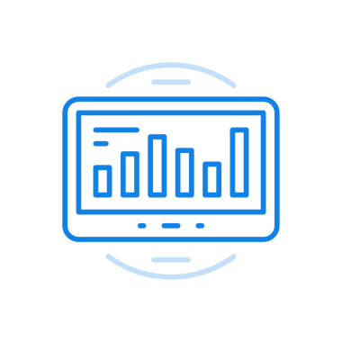 Web istatistik çizgisi simgesi. Infographic ilerleme çubukları olan ekran. Pazarlama süreci ve şaşırtıcı kazançlar azalıyor. Başarılı bilgi raporu analiz ediliyor ve kontrol ediliyor.