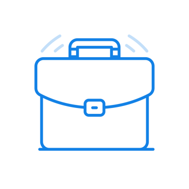 Evrak çantası çizgisi simgesi. Ticari seyahat için iş çantası, bavullar için depo ve değerli çalışma kağıtları. Profesyonel bilim adamı ekipmanları ve para transferi için elverişli kasa.