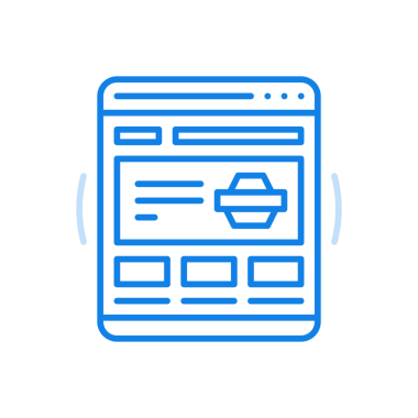 Web mağazası sayfa simgesi. Satış ekipmanları ve tüketici malları için elektronik hizmetler. Çevrimiçi ticari perakende satış. Yaratıcı tasarım ve kalite sunumlu internet uygulaması.