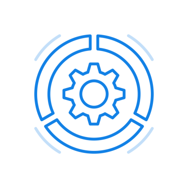 Dönen dişli çizgisi simgesi. İlerleme iletişimi ve takım çalışmasının tanıtımı. Ev ve endüstriyel ekipmanlar için teknik mekanizma. Mühendislik merkezli tırtıklı tasarım.