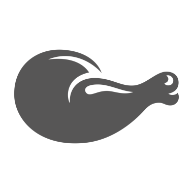 Tavuk budu silueti klasik el çizimi çizimi. Izgara menüsü retro logo tasarım ögesi