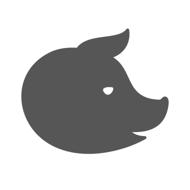 Domuz kafası silueti klasik el çizimi çizimi. Çiftlik hayvanı ya da kasap dükkanı logo tasarım elementi