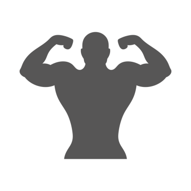 Antika logo tasarımı için vücut geliştiren adam el çizimi siluet çizimi. Spor salonu grafikleri çizimi.