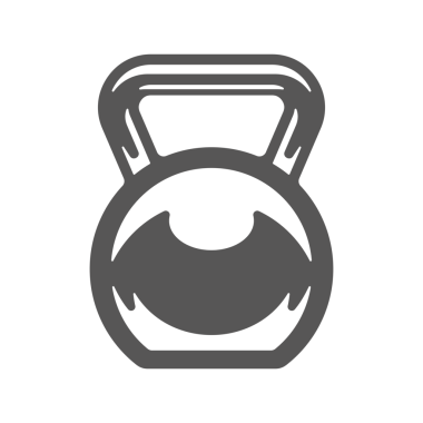 Kettlebell el çizimi, klasik logo tasarımı için siluet çizimi. Spor aletleri grafikleri çizimi.