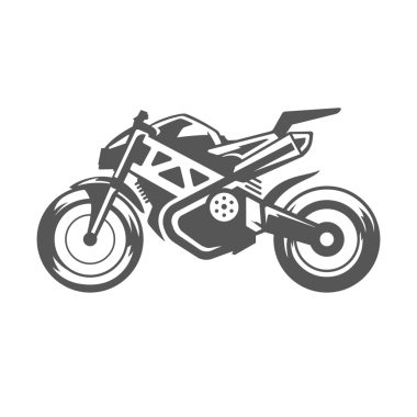 Klasik logo tasarımı için spor motosikletli el çizimi silüeti. moto motor grafikleri çizimi.