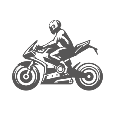 Antika logo tasarımı için el çizimi silueti olan spor motosikleti. moto motor grafikleri çizimi.