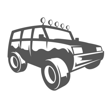 Off-road car hand drawn silhouette illustration for vintage logo design. Expedition suv, expedition offroader  graphic silhouette.