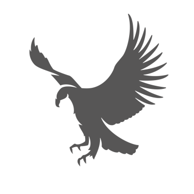 Kartal eli, klasik logo tasarımı için siluet çizmiş. Uçan kartal grafik amblemi.