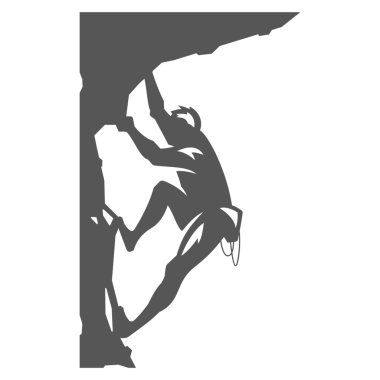 Klasik logo tasarımı için dağcı eli çizilmiş siluet çizimi. Yürüyüş grafik amblemi.
