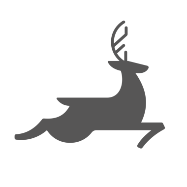 Geyik el çizimi siluet çizimi, klasik logo tasarımı için. Sıçrayan geyik amblemi.