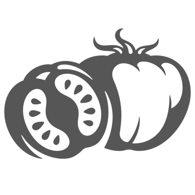 Klasik logo tasarımı için domates elle çizilmiş siluet çizimi. yiyecek grafikleri çizimi.