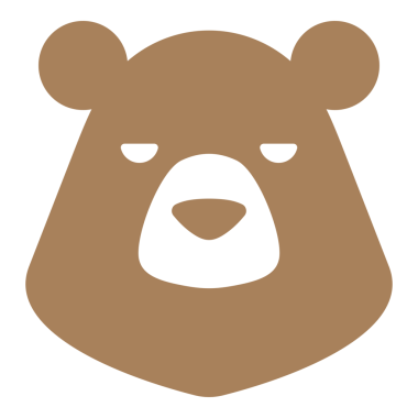 Ayı başı çizilmiş siluet çizimi retro logo tasarımı için