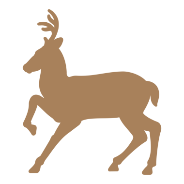 Retro logo tasarımı için ayakta duran geyik eli çizilmiş siluet çizimi