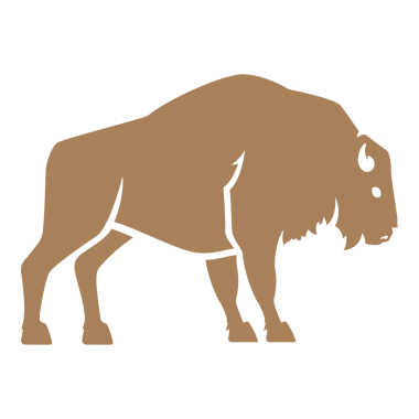 Bizon eliyle çizilmiş siluet çizimi retro logo tasarımı için