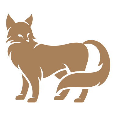 Retro logo tasarımı için Fox el çizimi siluet çizimi