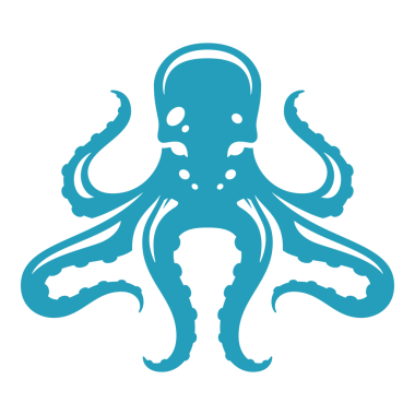 Ahtapot silueti el çizimi klasik illüstrasyon