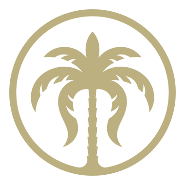 Çember çerçeveli palmiye ağacı silueti