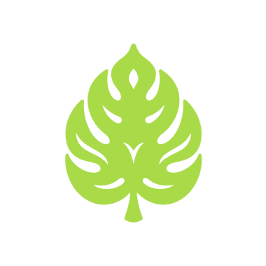 Yeşil tropikal yaprak silueti