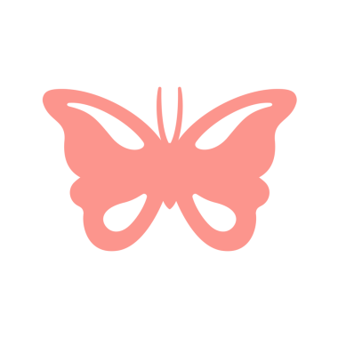 Pembe basit kelebek silueti