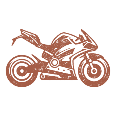 Spor motosikletli siluet yan görünüm el yazısı mürekkep damgalı klasik illüstrasyon. Poster veya etiket dekorasyonu için modern motosiklet amblemi grunge doku efekti