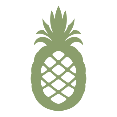 Yeşil renkli el çizimi ananas simgesi