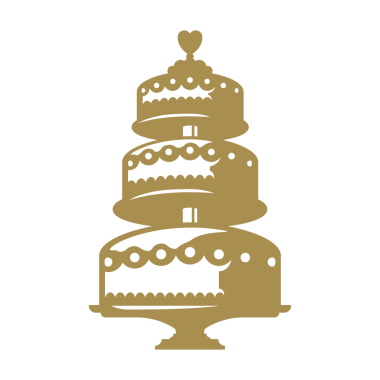 Üç katlı düğün pastası elle çizilmiş klasik illüstrasyon