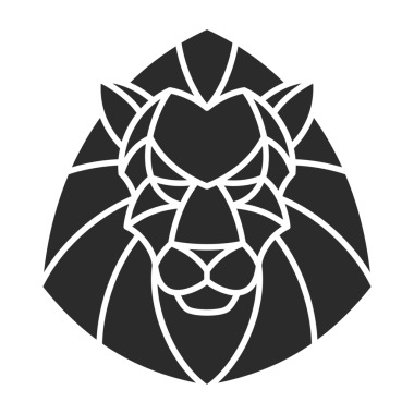 Geometrik aslan eli silueti. Poster ve logo amblemi ya da moda baskısı çizimi.