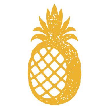 Sağlıklı beslenme, dekoratif grunge desen çizimi için tek renkli basit sarı ananas yaz meyvesi. El yapımı diyet vitamin yiyeceği kabuklu tatlı ve yapraklı