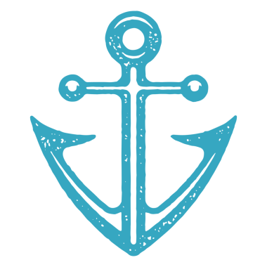 Klasik gemi çapası keskin kenarlı denizcilik sembolü mavi grunge doku çizimi. Korumalı istasyon için deniz aracı teçhizatı izole durumda. Klasik el çizimi donanma logosu