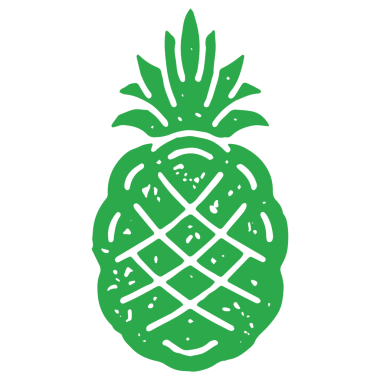 El çizimi süslemeli ananas kabuğu ve yeşil grunge deseni çizimi. Minimalist logotip egzotik taze olgun meyve monokrom sembolü yaz tatili tropikal tatil izole