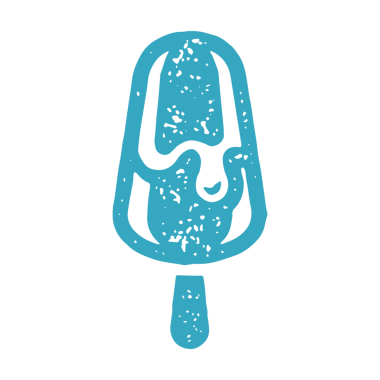 Mavi çizimler iştah açıcı eriten dondurmalı dondurma sütlü kremalı tatlı ahşap çubuk çiziminde çikolata ile kaplanmış. El yapımı grunge deseni donmuş buzlu şeker yiyecekler yaz tatili leziz