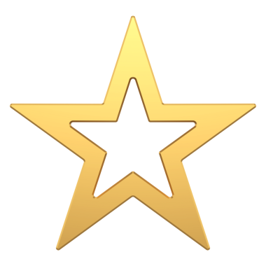 Altın bayram noel yıldızı. Kış tatillerinden kalma modern sarı süsleme. Cilalı kıvrımları olan parlak bir iç mekan. Yeni yılın gerçekçi sembolü ve hediyeler. 3d illüstrasyon