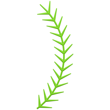 Çift kıvrımlı yeşil ladin dalı. Kış desenli küçük iğneli gerçekçi filiz. Noel 'in iç kısmı asgari düzeyde. Yeni yıl için dekoratif geleneksel tasarım. 3d illüstrasyon