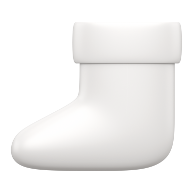 Beyaz Noel Baba hediye çorabı. Neşeli kış tatili kutlamaları. Noel Baba 'nın eğlenceli toplantısı ve yeni yıl sürprizleri. Yaratıcı iç mekanın sembolü. 3d illüstrasyon