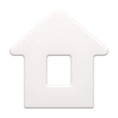 Beyaz soyut ev 3D. Pencereli ve çatılı bir Noel tasarımı. Yaratıcı yeni yıl elementi iç ve anahtar zinciri. Minimalist sembol, eğlenceli partiler ve hediyeler