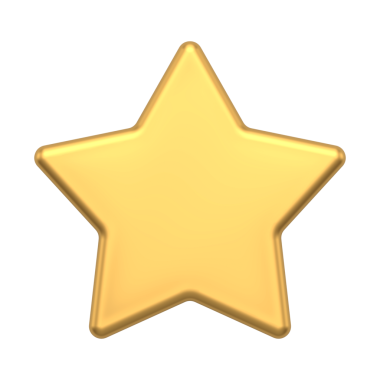 Noel ağacında altın yıldız süslemesi. Kış tatili ve modaya uygun iç mekanlar için klasik bir süs. Parlak gerçekçi şekiller. Keyifli kış tatili ve ruh hali.