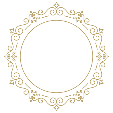 Dekoratif klasik süslemeli yuvarlak çerçeve. Monogram logosu, düğün, tebrik kartı için altın sınır tasarımı unsuru