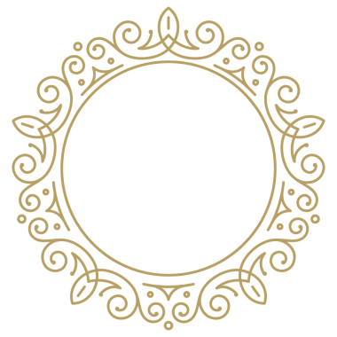 Dekoratif klasik süslemeli yuvarlak çerçeve. Monogram logosu, düğün, tebrik kartı için altın sınır tasarımı unsuru