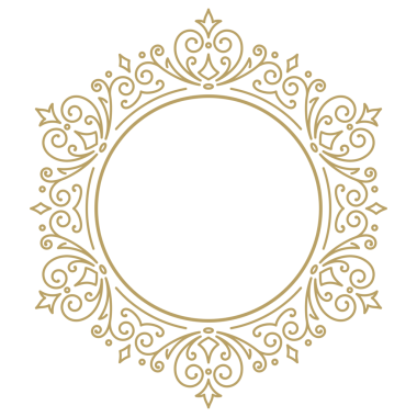 Dekoratif klasik süslemeli yuvarlak çerçeve. Monogram logosu, düğün, tebrik kartı için altın sınır tasarımı unsuru