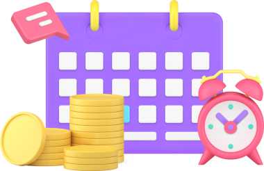 Ödeme zamanı takvimi anımsatıcı mali yönetim para planlama 3d simgesi gerçekçi