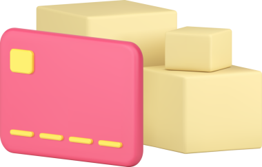 Çevrimiçi alışveriş paketi sipariş kartı ödeme kartı karton kutu teslimat servisi 3D simgesi