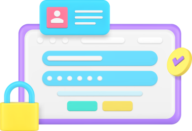 Kişisel veri güvenliği web erişim parola koruması internet tarayıcısı kilitleme 3d simgesi gerçekçi