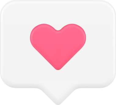 Sosyal ağ değerlendirmesi gibi hızlı ipuçları gibi kalp konuşma baloncuğu 3d gerçekçi